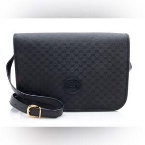 Gucci Black Crossbody Bag with Gold Accents